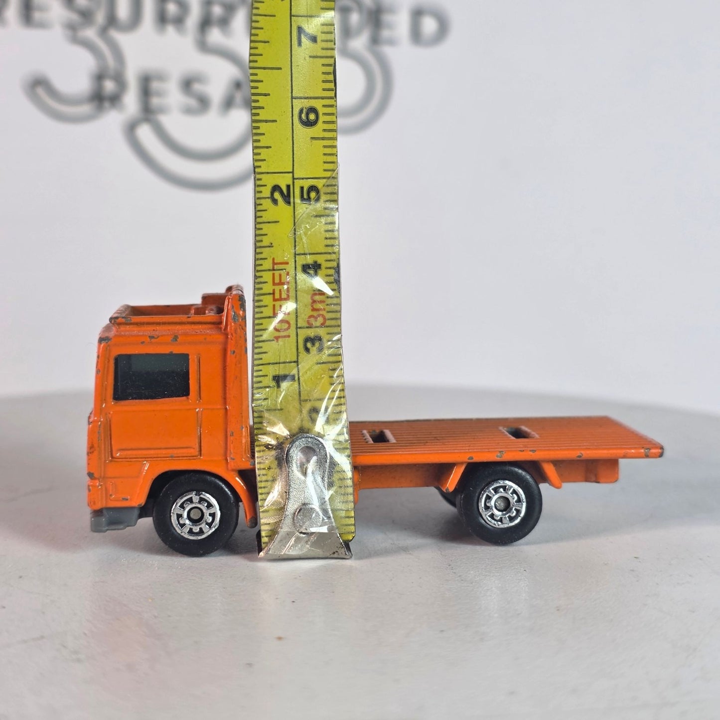 Vintage 1981 Matchbox Volvo Flatbed Truck Orange Loose ©1981