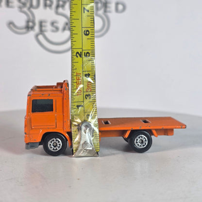Vintage 1981 Matchbox Volvo Flatbed Truck Orange Loose ©1981