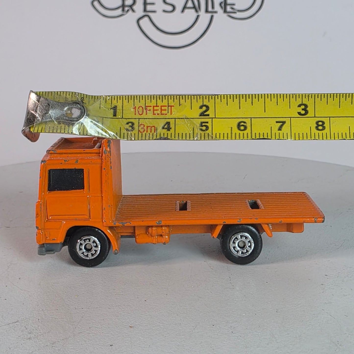 Vintage 1981 Matchbox Volvo Flatbed Truck Orange Loose ©1981