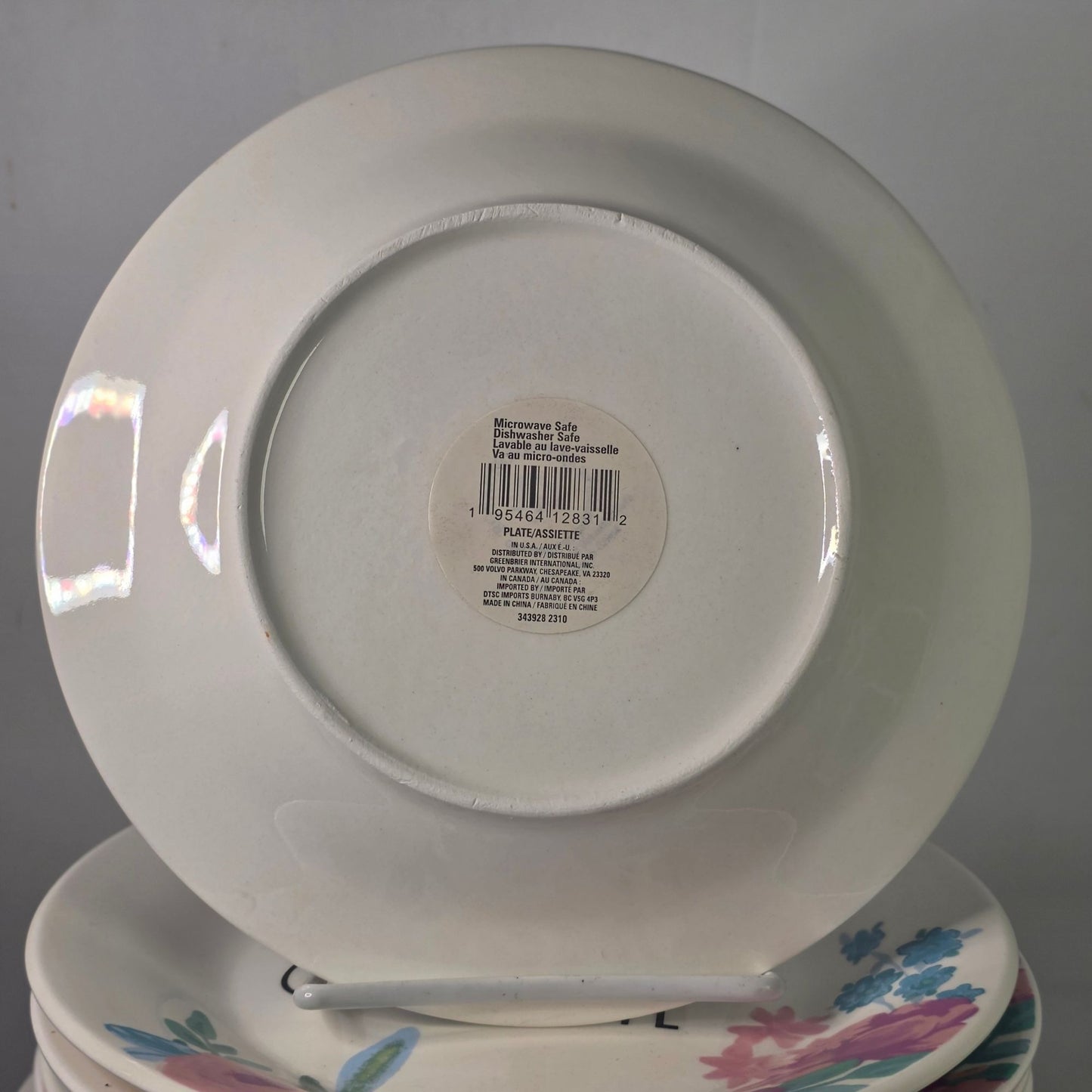 Home Sweet Home Floral Ceramic Plate Set Microwave Dishwasher Safe
