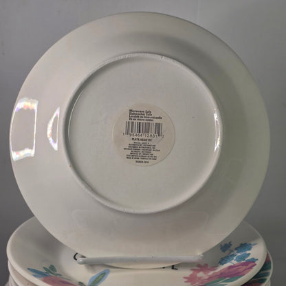 Home Sweet Home Floral Ceramic Plate Set Microwave Dishwasher Safe