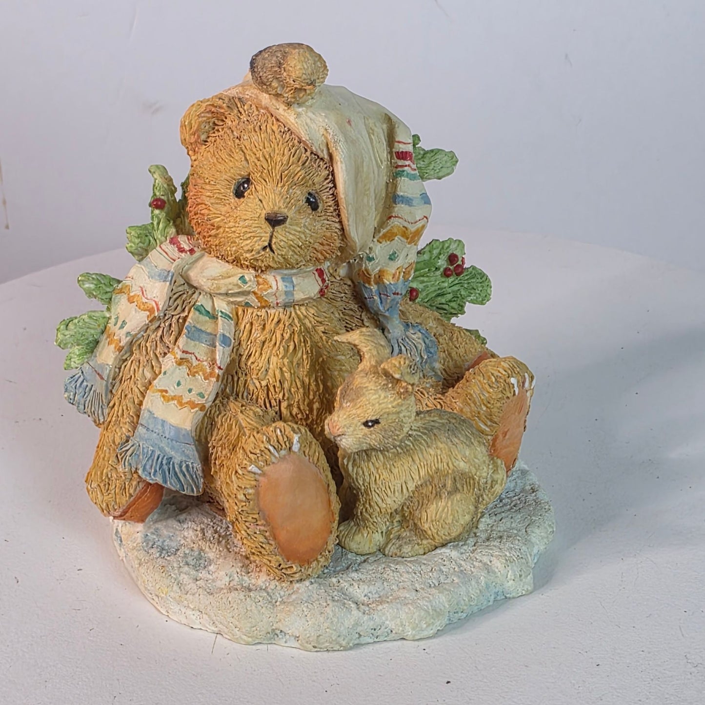 Cherished Teddies Figurine "Charlie" With Bunny & Holiday Decor