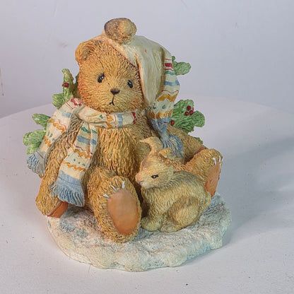 Cherished Teddies Figurine "Charlie" With Bunny & Holiday Decor