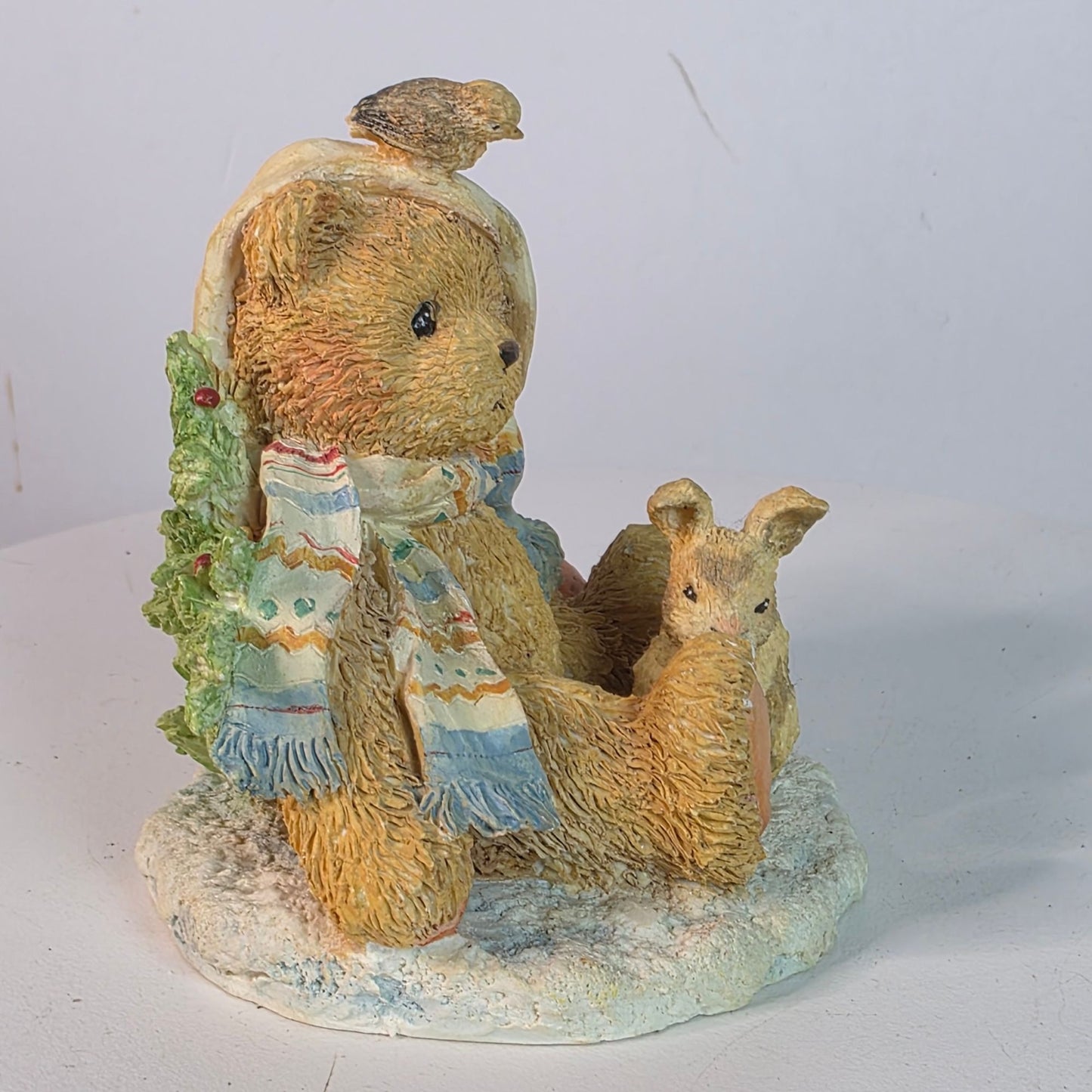 Cherished Teddies Figurine "Charlie" With Bunny & Holiday Decor