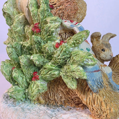Cherished Teddies Figurine "Charlie" With Bunny & Holiday Decor