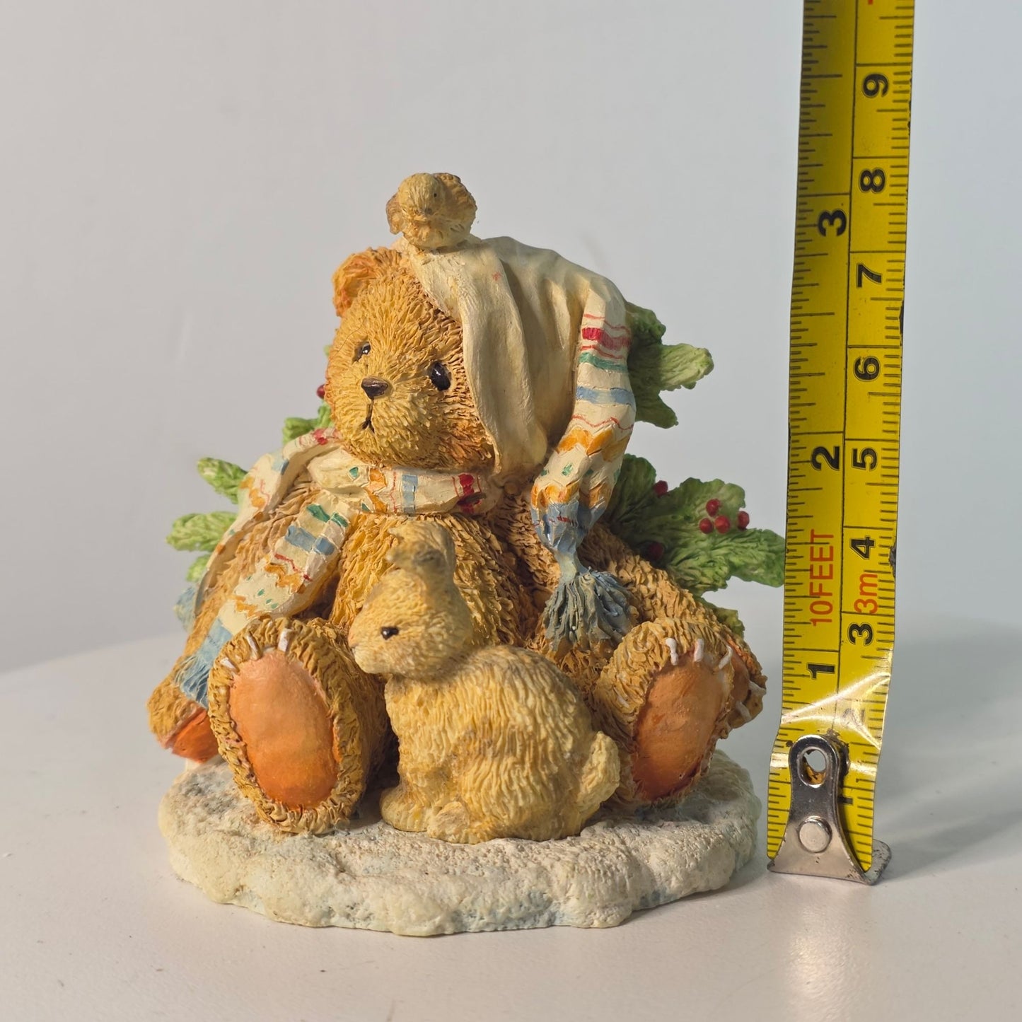 Cherished Teddies Figurine "Charlie" With Bunny & Holiday Decor