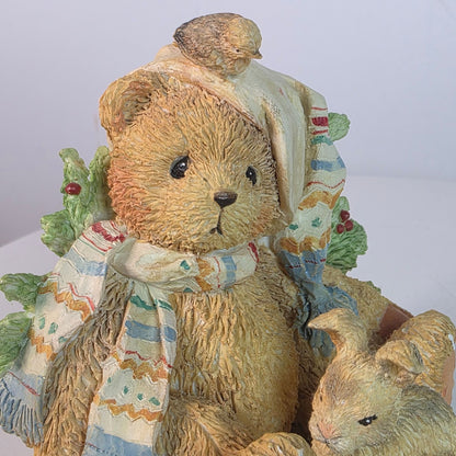 Cherished Teddies Figurine "Charlie" With Bunny & Holiday Decor