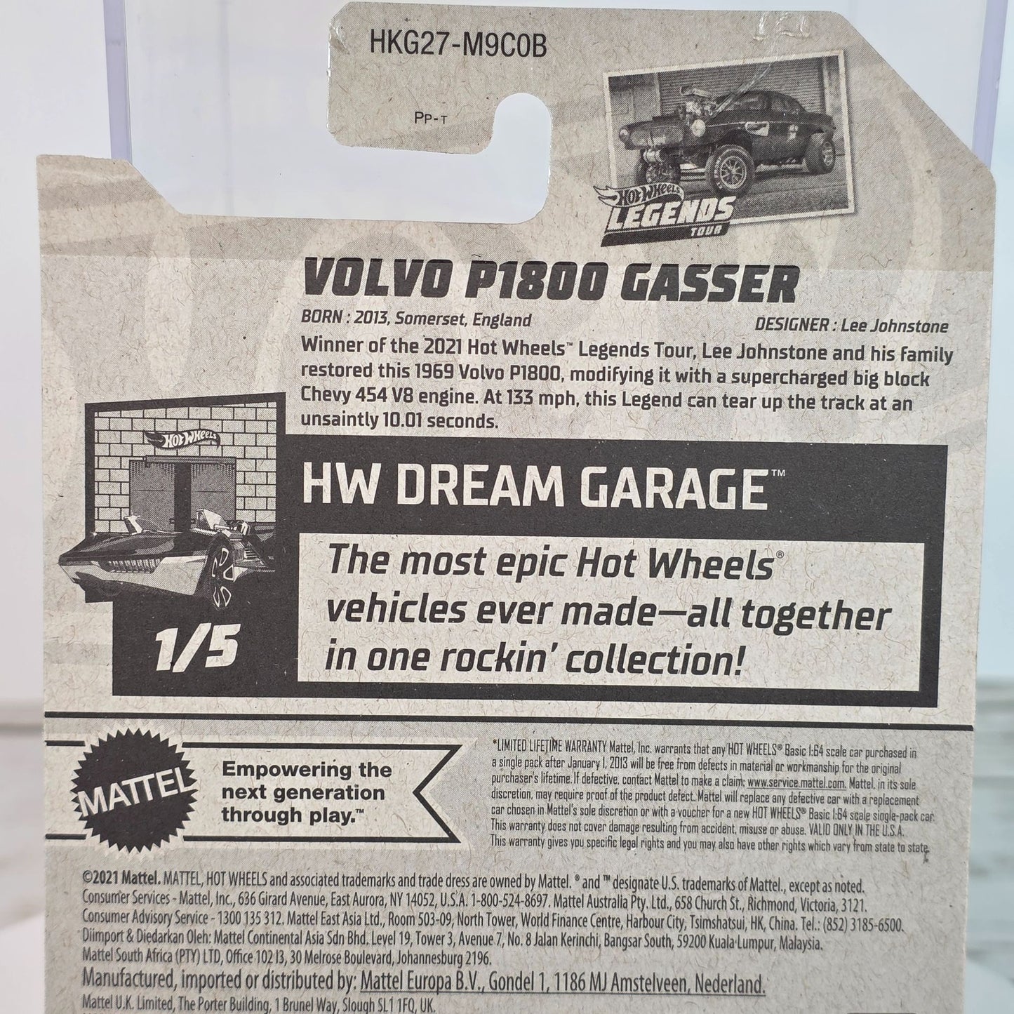 Hot Wheels Volvo P1800 Gasser 2023 HW Dream Garage Toy Car 1/250 Green Legends Tour Winner