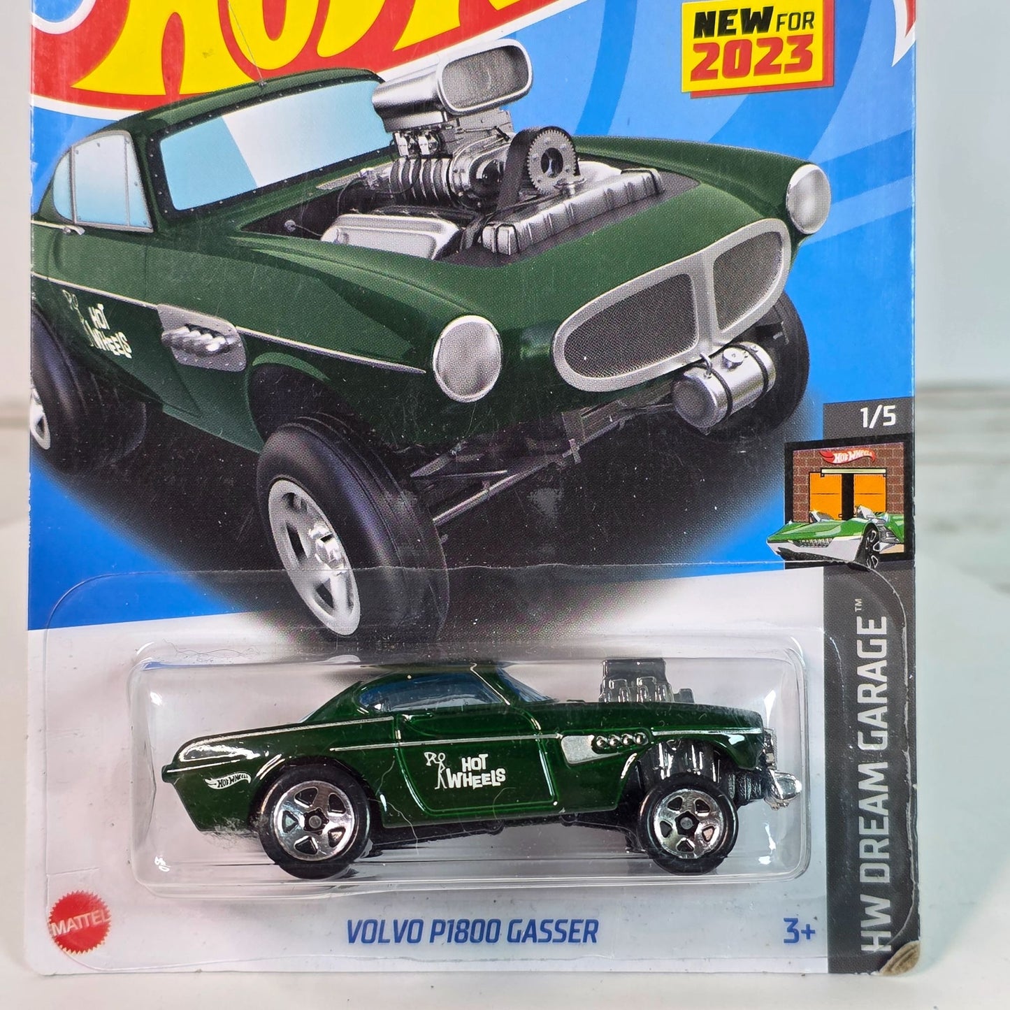 Hot Wheels Volvo P1800 Gasser 2023 HW Dream Garage Toy Car 1/250 Green Legends Tour Winner