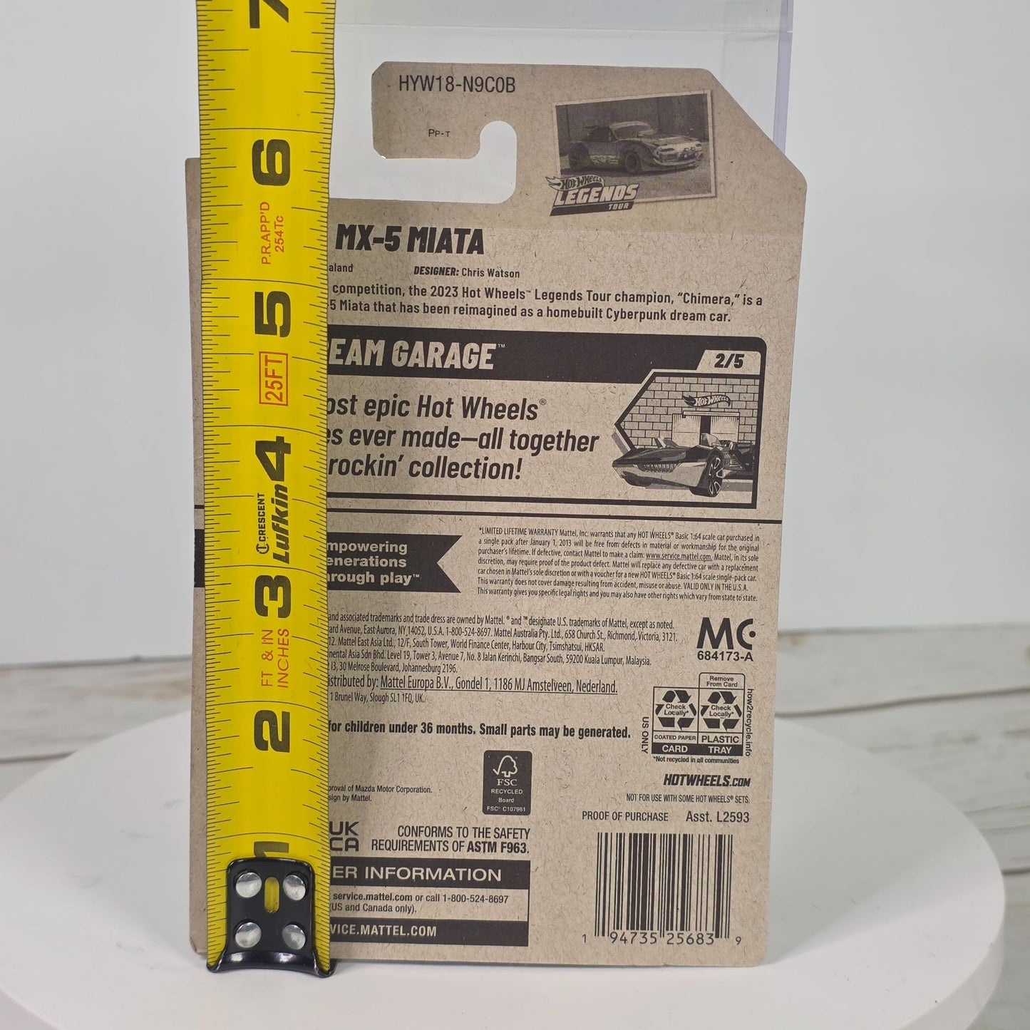 Hot Wheels Mazda MX-5 Miata 1/250 HW Dream Garage Legends Tour Winner Limited Edition New For 2025 3+