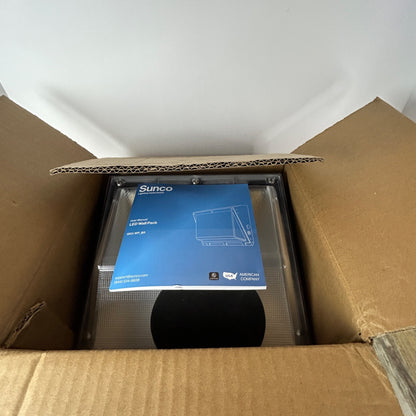 Outdoor LED Wall Pack Light Sunco 7600 Lumens 60W Aluminum Polycarbonate Dimmable 0-10V 17-Year Lifespan IP65 Brown