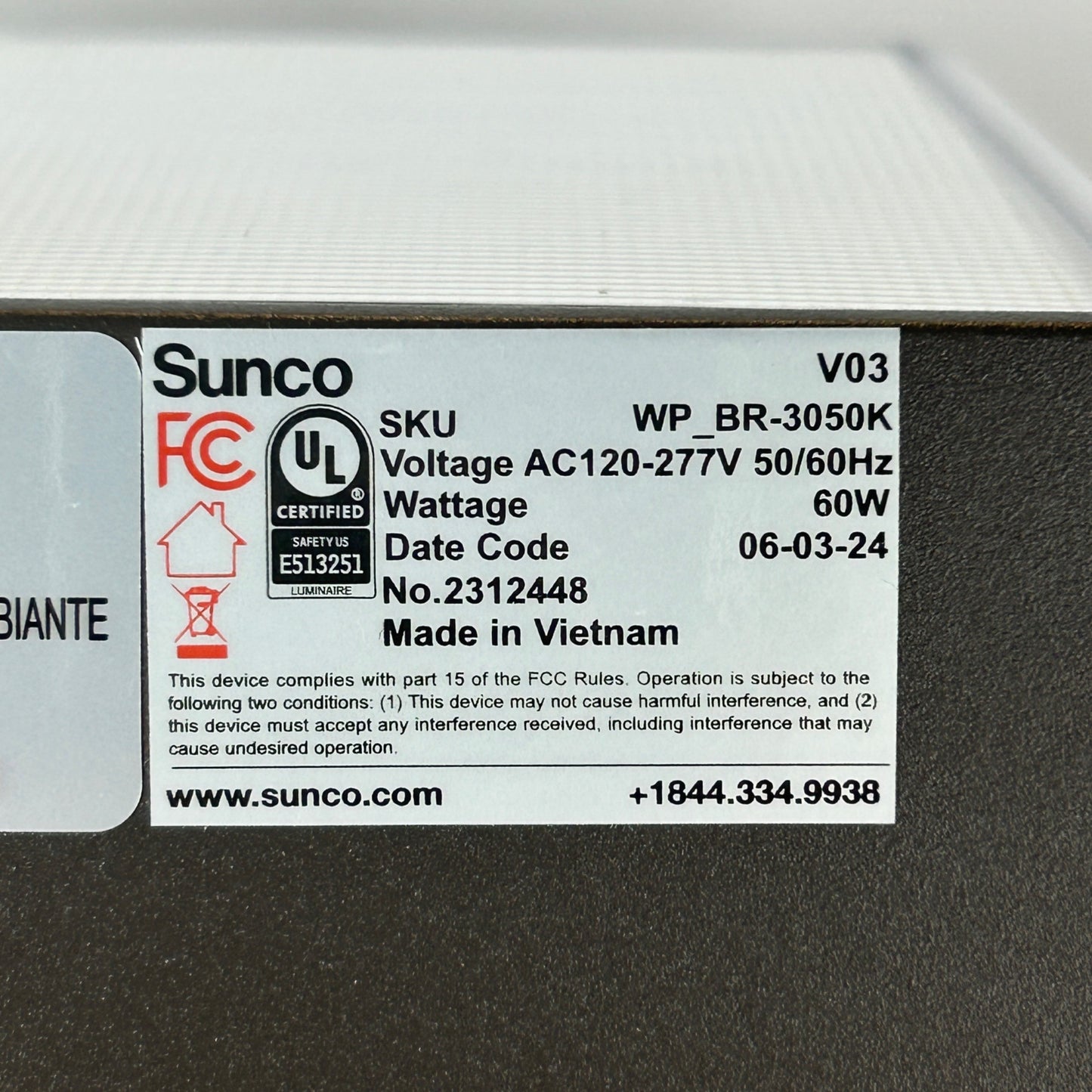 Outdoor LED Wall Pack Light Sunco 7600 Lumens 60W Aluminum Polycarbonate Dimmable 0-10V 17-Year Lifespan IP65 Brown