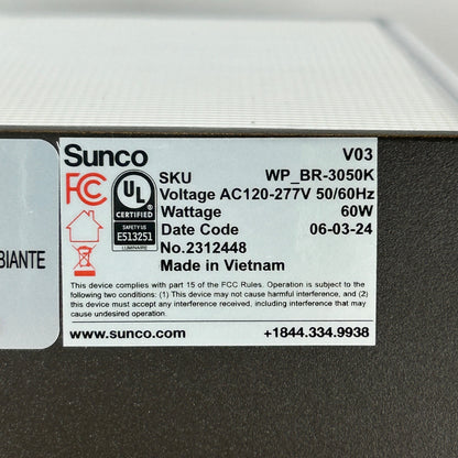 Outdoor LED Wall Pack Light Sunco 7600 Lumens 60W Aluminum Polycarbonate Dimmable 0-10V 17-Year Lifespan IP65 Brown