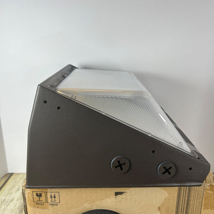 Outdoor LED Wall Pack Light Sunco 7600 Lumens 60W Aluminum Polycarbonate Dimmable 0-10V 17-Year Lifespan IP65 Brown