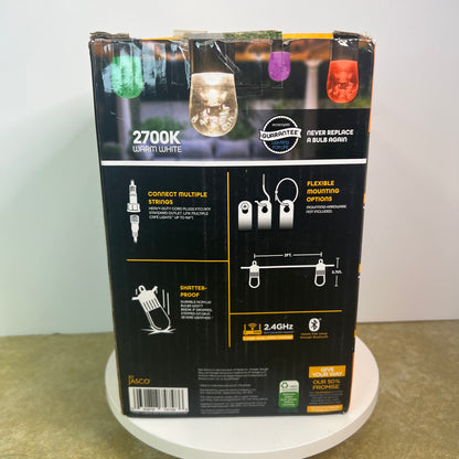 Eco Scapes Wi-Fi LED Shatterproof Cafe Lights 12 Bulbs 24 Feet 62 Colors