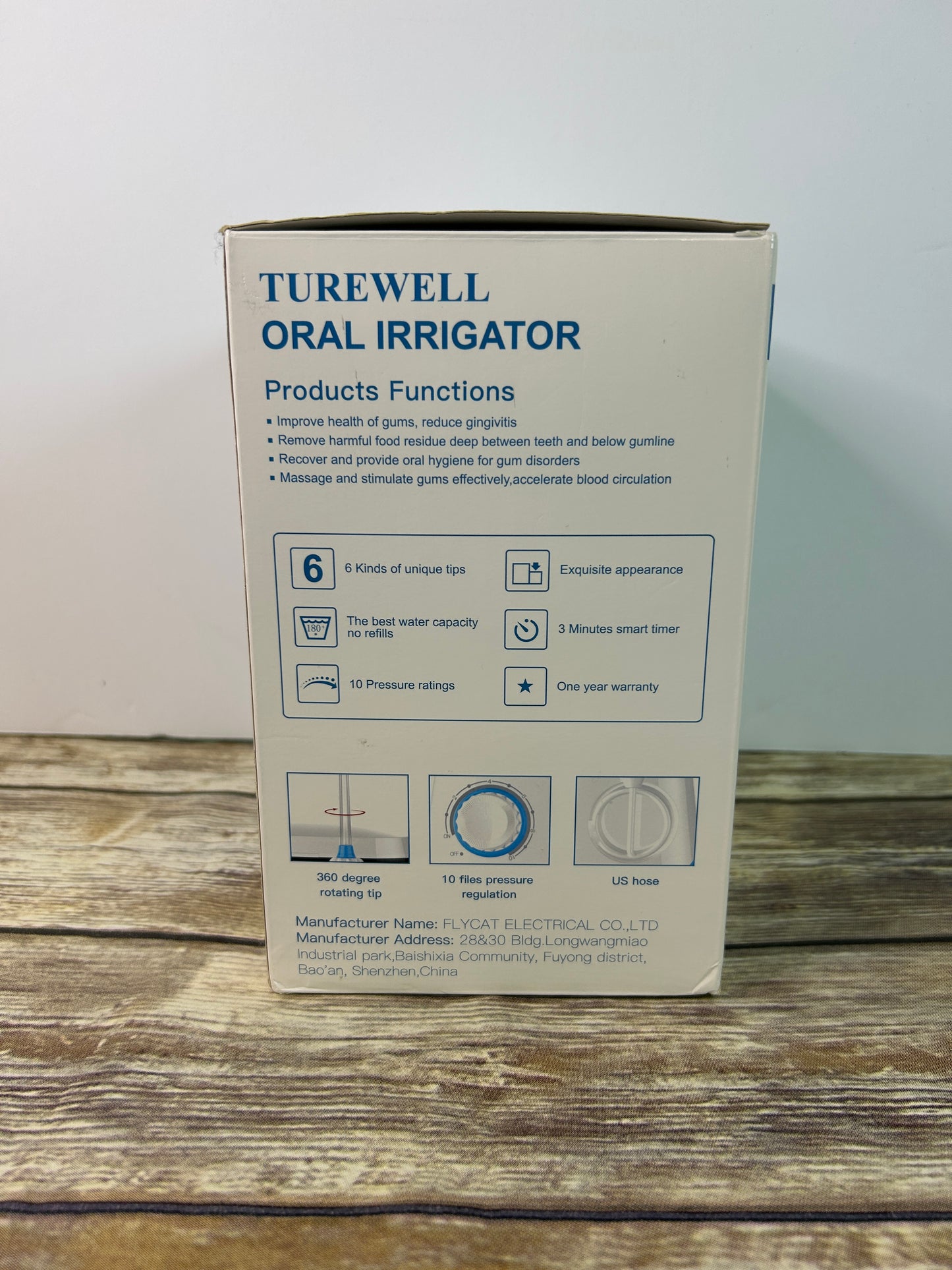 TUREWELL Water Flossing Oral Irrigator, 600ML Dental Cleaner 10 Adjustable Pressure