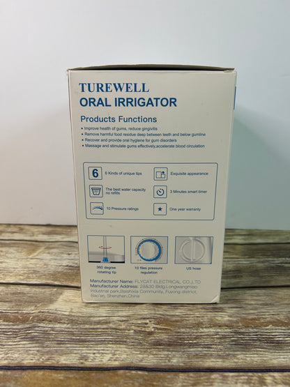 TUREWELL Water Flossing Oral Irrigator, 600ML Dental Cleaner 10 Adjustable Pressure