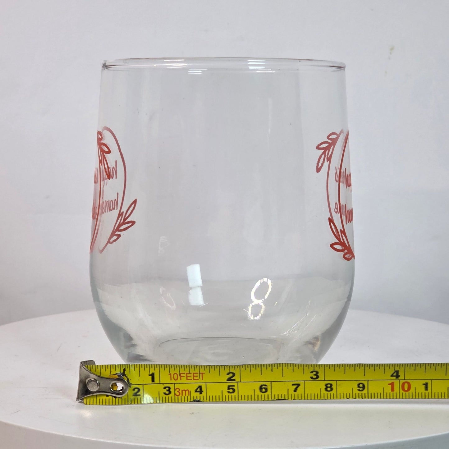 Chic "Happiness is Homemade" Stemless Wine Glasses Set of 4 NWT