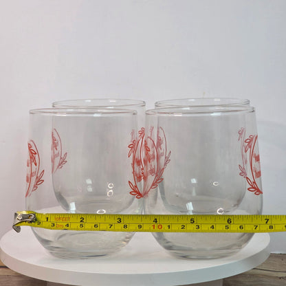 Chic "Happiness is Homemade" Stemless Wine Glasses Set of 4 NWT