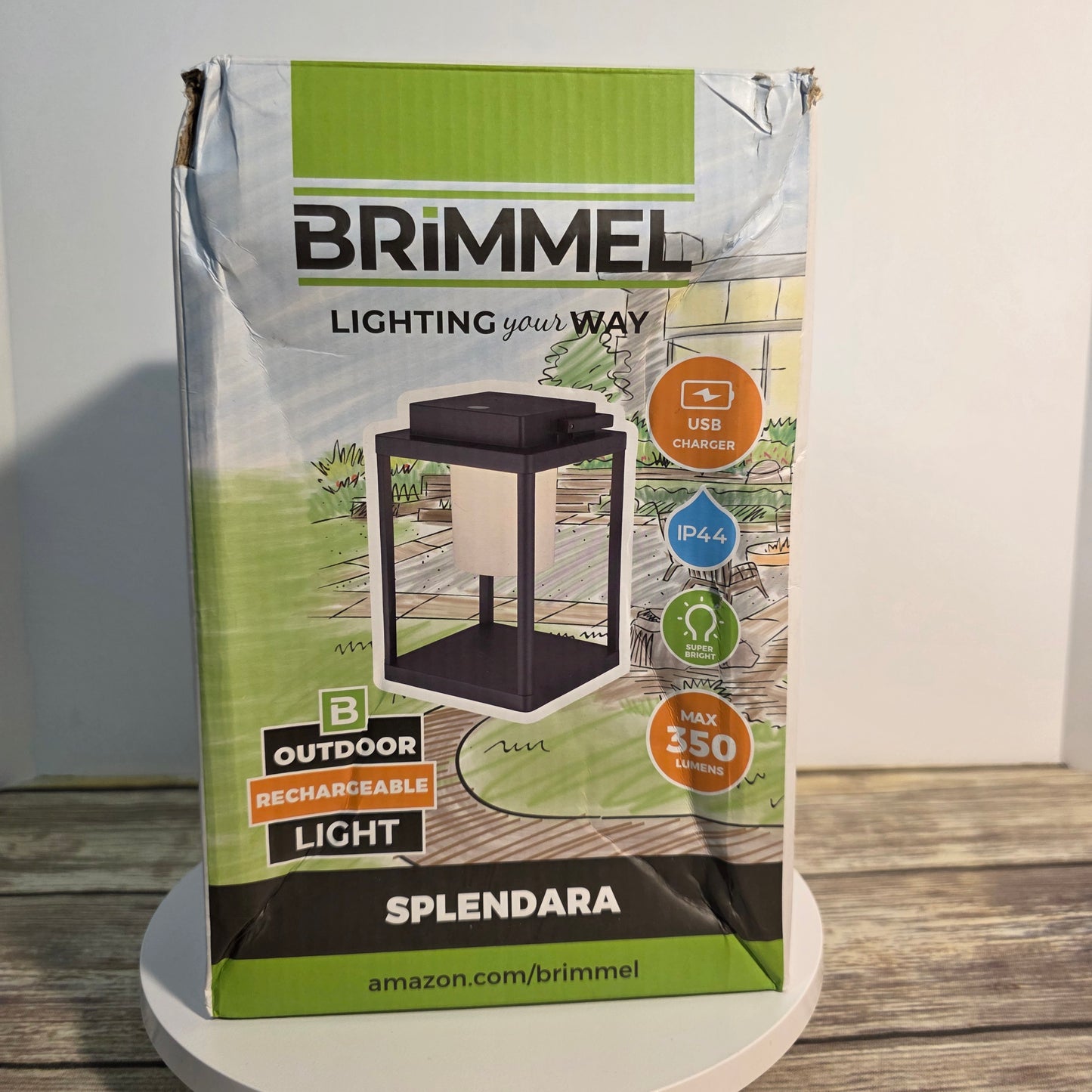 NIOB New BRIMMEL Splendara Outdoor Rechargeable Light 350 Lumens 3 Settings