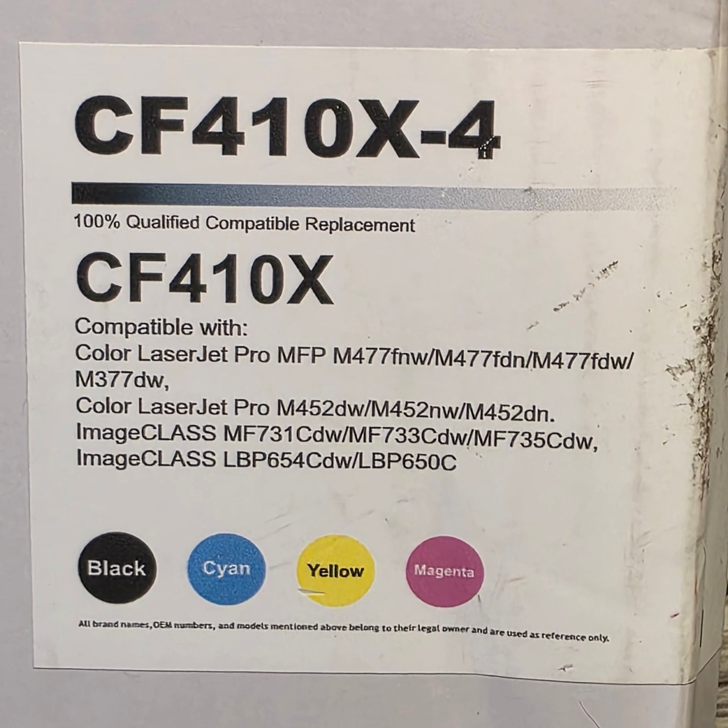 NIOB New DMGE CF410X-4 Replacement Toner Cartridges 100% Qualified Compatible Replacement Black Cyan Yellow Magenta