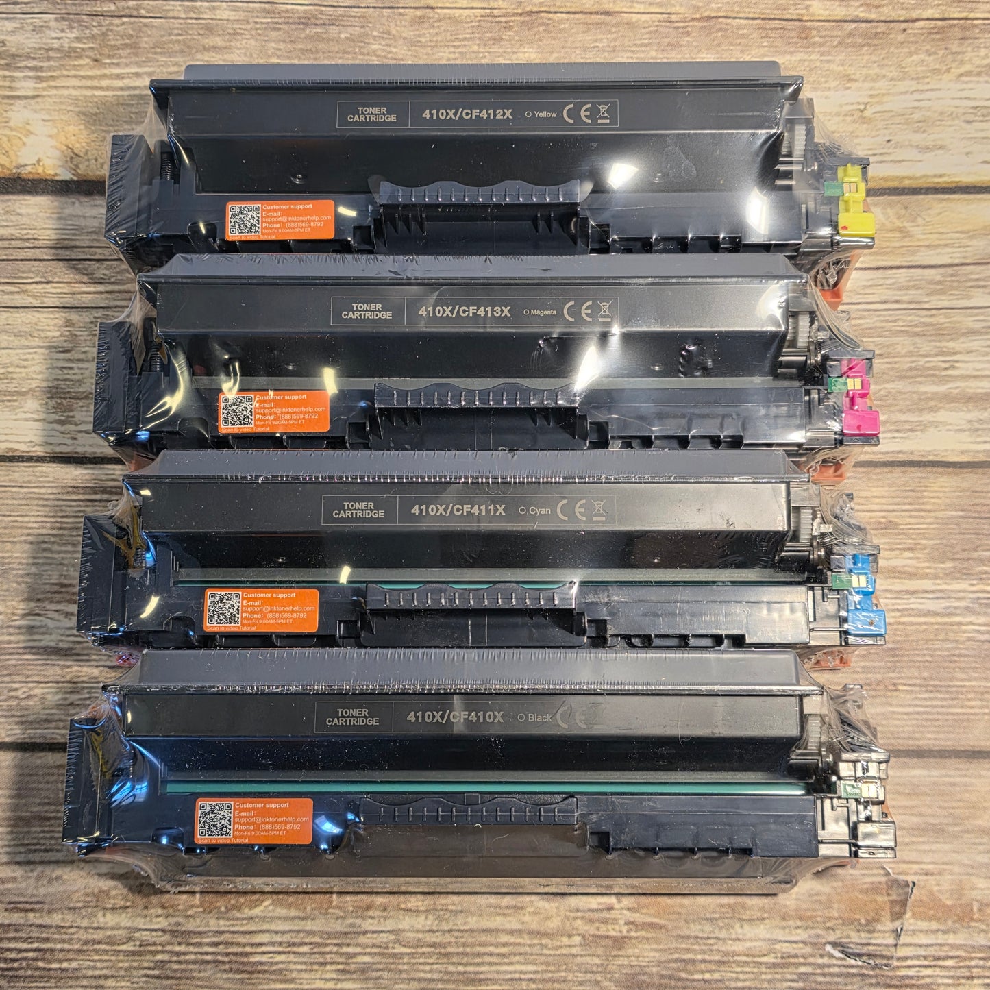 NIOB New DMGE CF410X-4 Replacement Toner Cartridges 100% Qualified Compatible Replacement Black Cyan Yellow Magenta