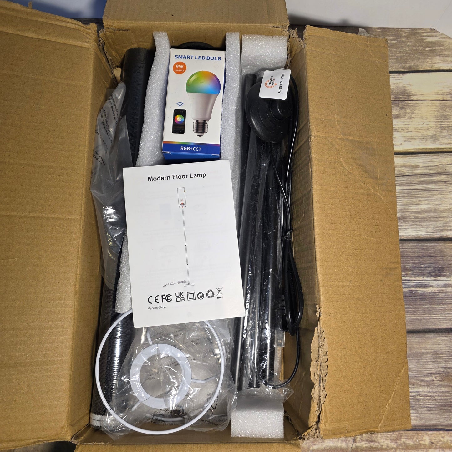 Frideko Black Floor Lamps for Bedroom, Dimmable Colors Temperature & Brightness