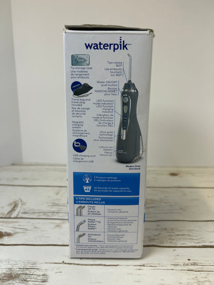 Waterpik Cordless Advanced 2.0 Water Flosser For Teeth, Gums, Braces, Dental Care With Travel Bag and 4 Tips, ADA Accepted, Rechargeable, Portable, and Waterproof, Gray WP-587