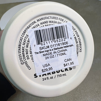 NWT New Starbucks Vacuum Insulated Cold Cup Tumbler Twist Seal Matte White 24oz