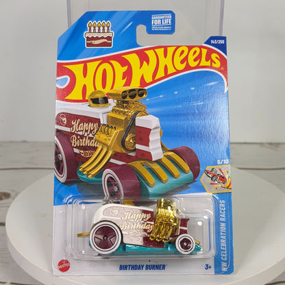 Hot Wheels 2025 G Case Treasure Hunt Birthday Burner Happy Birthday Racer Toy Car Collectible Limited Edition