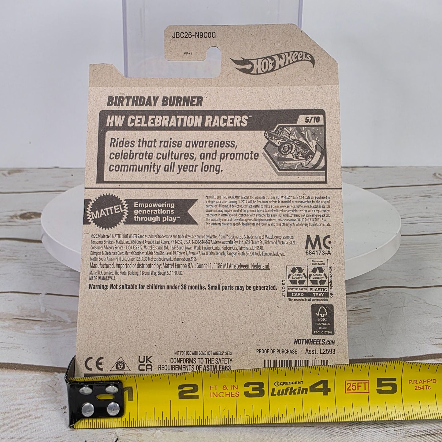 Hot Wheels 2025 G Case Treasure Hunt Birthday Burner Happy Birthday Racer Toy Car Collectible Limited Edition