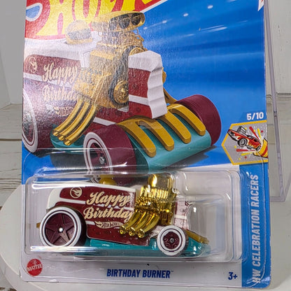 Hot Wheels 2025 G Case Treasure Hunt Birthday Burner Happy Birthday Racer Toy Car Collectible Limited Edition