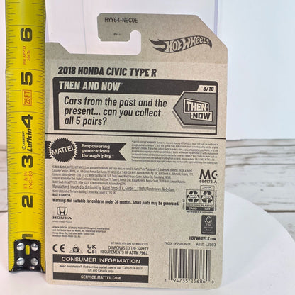 Hot Wheels 2018 Honda Civic Type R Diecast Model Car 1:64 Scale Collectible