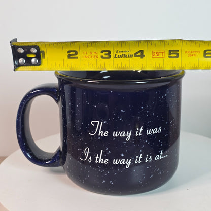 Vintage World Famous Back 40 Junction Blue Ceramic Mug