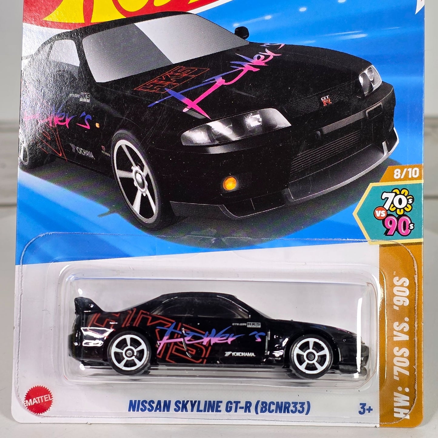 2025 Hot Wheels Nissan Skyline GT-R (BCNR33) Die-Cast 1:64 Scale Car With Vibrant Graphics