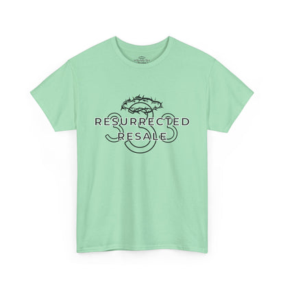Resurrected Resale Tee - Unisex Heavy Cotton Shirt for Faith, Hope, Love, Gift for Religious Occasions, Everyday Wear