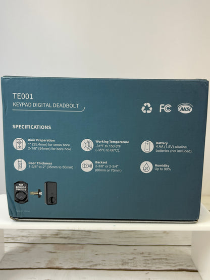 Teeho TE001 Keypad Digital Deadbolt Lock Satin Nickel