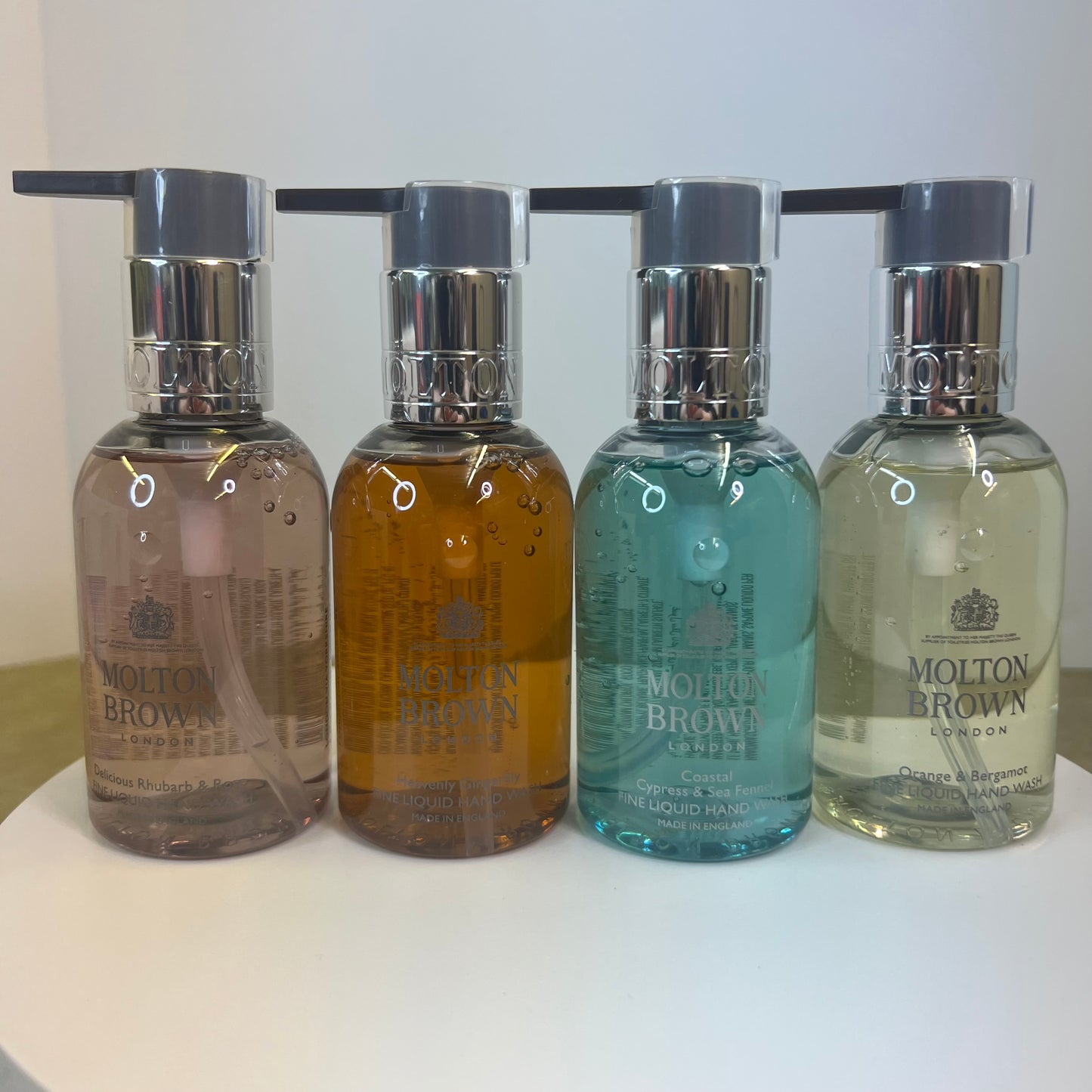 NIB New Molton Brown 4 x 3.3 oz. Floral & Marine Hand Gift Set Fine Liquid Hand Wash