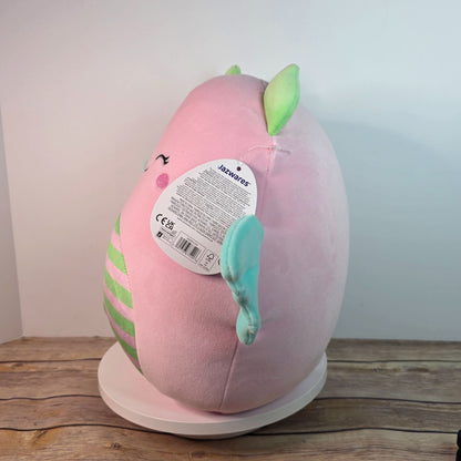 Squishmallows 12-Inch Lilia The Dragon Plush Toy Original Jazwares Soft Cuddly Collectible Pink & Green