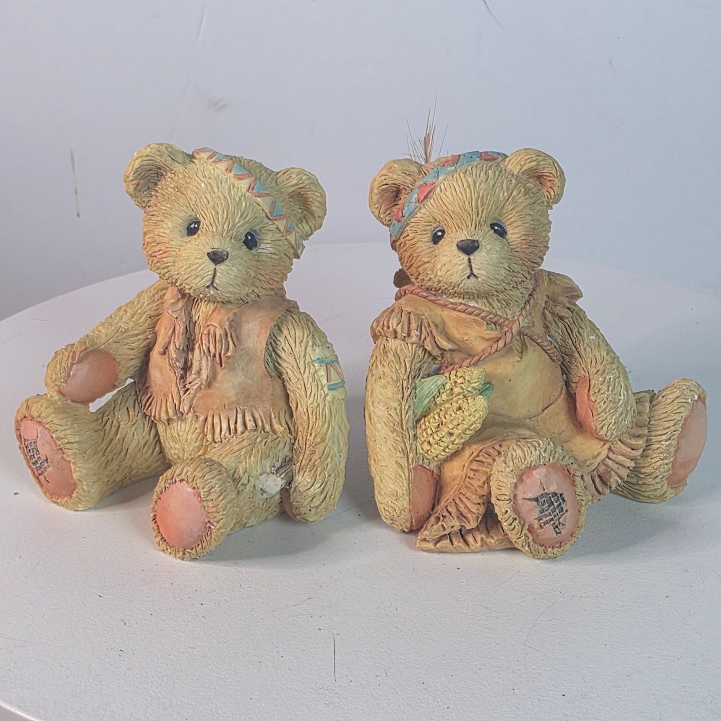 Vintage Bucky & Brenda Hamilton Gifts Figurines 1993 How I Love Being Friends With You 3" Resin Bears