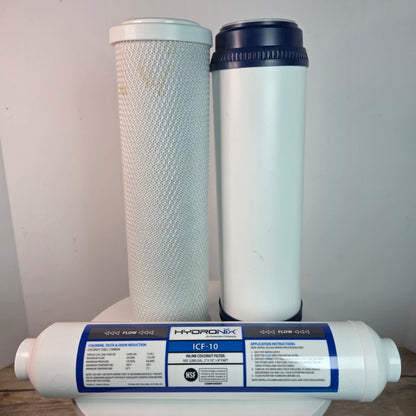 Hydronix ICF-10 Inline Coconut Filter NSF 2000 Gal 2 X 10 1/4 FNPT Chlorine Odor Reduction