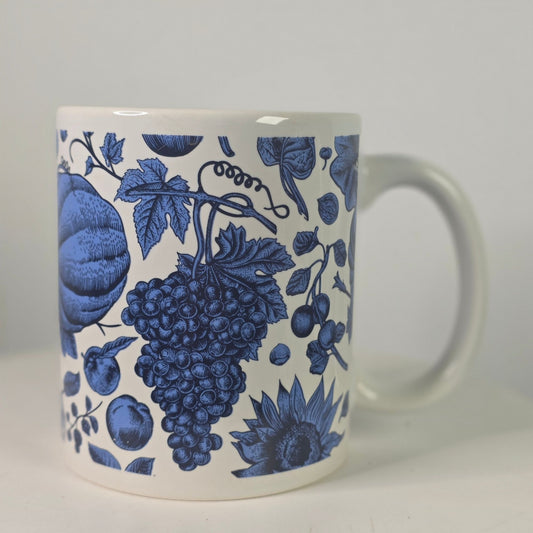 Set 4 Royal Norfolk Blueberry Stoneware Mugs Coffee Tea Farmhouse New