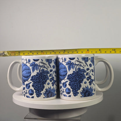 Set 4 Royal Norfolk Blueberry Stoneware Mugs Coffee Tea Farmhouse New