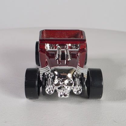 2005 Hot Wheels Bone Shaker Red Die-Cast Car With Skull Grill & Chrome Details