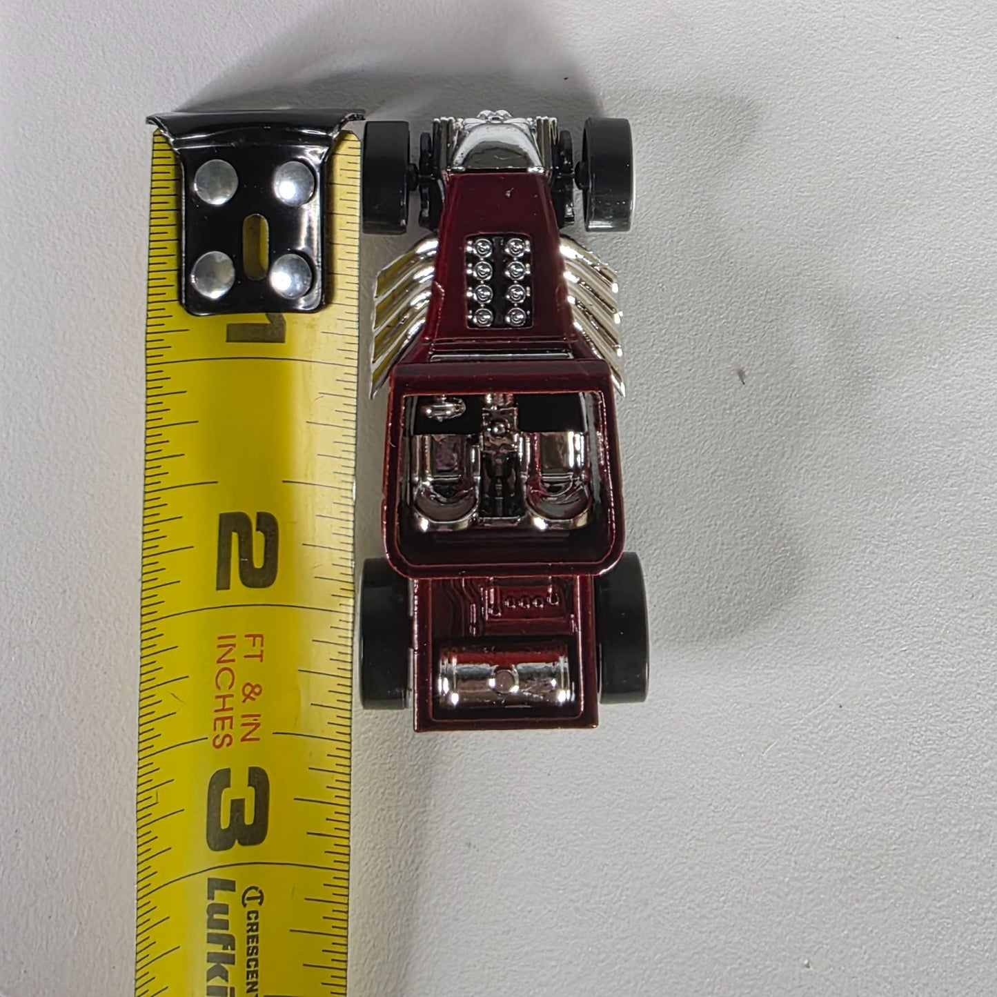 2005 Hot Wheels Bone Shaker Red Die-Cast Car With Skull Grill & Chrome Details