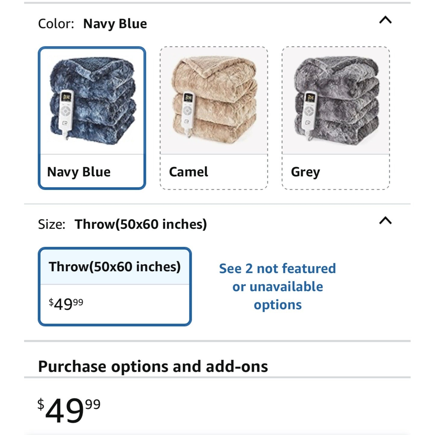 Eheyciga Faux Fur Heated Electric Blanket Grey Throw