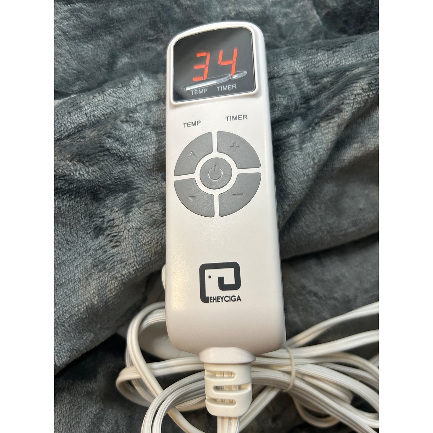 Eheyciga Faux Fur Heated Electric Blanket Grey Throw