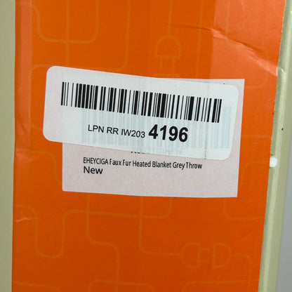 Eheyciga Faux Fur Heated Electric Blanket Grey Throw