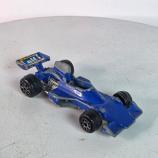 Vintage Yatming Tyrrell Elf F1 Diecast Toy Car Blue Model No. 1070 Made In Hong Kong Pre-Owned Collectible