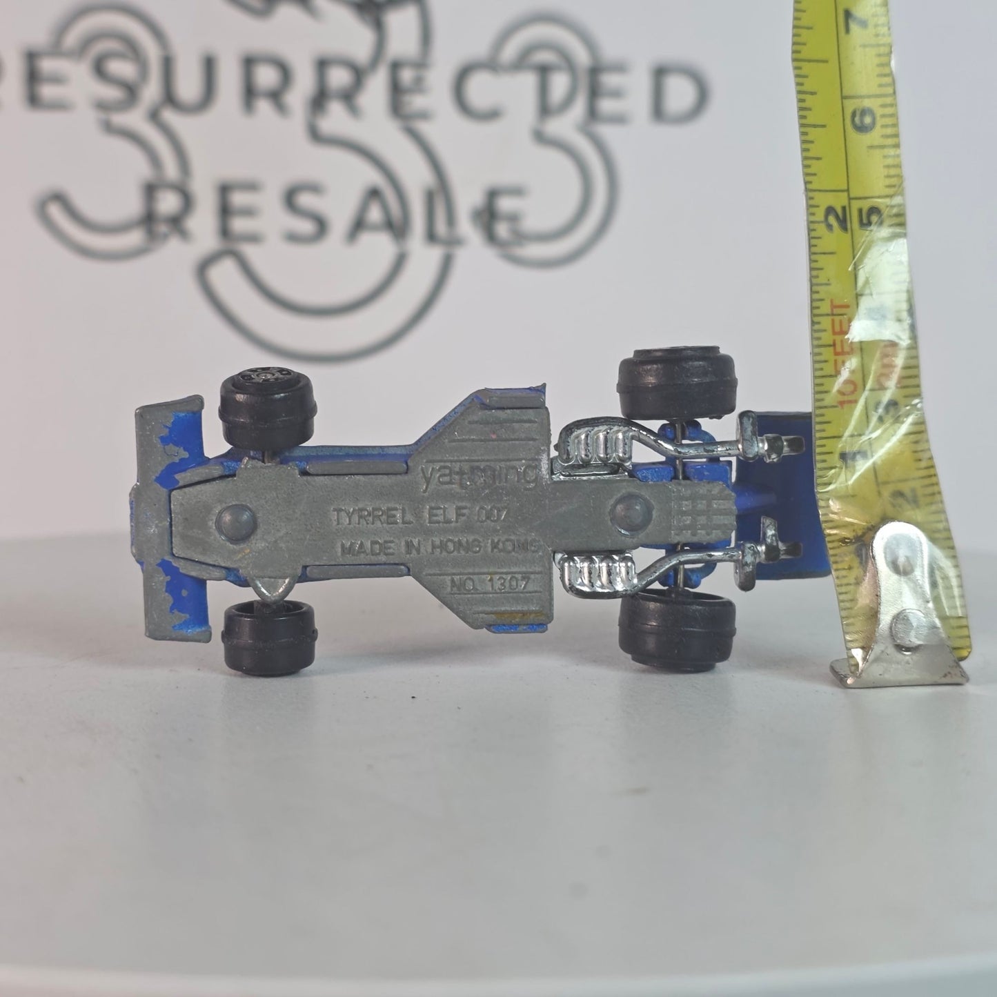 Vintage Yatming Tyrrell Elf F1 Diecast Toy Car Blue Model No. 1070 Made In Hong Kong Pre-Owned Collectible